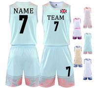 Personalised Basketball Kit for Kids Youth Adults Personalised Basketball Shirt and Shorts with Your Name Number Team Logo