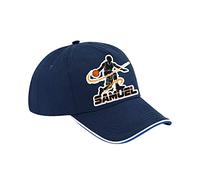Personalised Basketball Player Any Name Sports Lover Gift for Men, Brother, Father, Boy Birthday Present Gift idea Cotton Piped Authentic Unisex Sports Unisex Cap. (French Navy Bright Royal White)