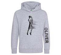 Personalised Basketballer Boys Hoodie - Basketball Player Design with Custom Name Sleeve Print - Sports Lover Hooded Top for Son or Nephew - Kids Gift