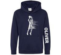 Personalised Basketballer Boys Hoodie - Basketball Player Design with Custom Name Sleeve Print - Sports Lover Hooded Top for Son or Nephew - Kids Gift