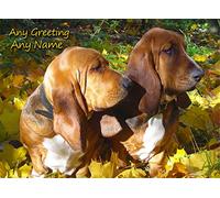 Personalised Basset Hound Dog Greeting Card (Birthday, Christmas, Any Occasion) - Custom Card for Him or Her Male Female Family Kids Boys Girls any Age