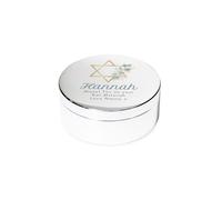 Personalised Bat Mitzvah Round Trinket Personalised Memento Company Metallic Silver One Size