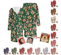 Personalised Bathrobe Christmas Customized with Face Photo Mens Womens Robe Dressing with Pocket，Super Soft Fluffy Bathrobe,Warm & Cozy Gift for Christmas, New Year, Thanksgiving, birthdays