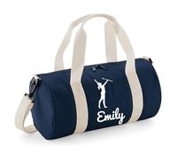 Personalised Baton Twirl Barrel Bag Sports Holdall for Boys & Girls, 12L Durable Gym Bag Training Kit Bag, 20x20x40cm Stylish Sports Equipment Storage - Navy