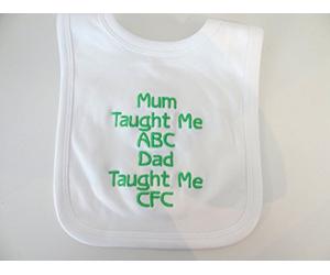 Personalised Bay BIB - Celtic - Fun Gift for Any Fan - Names CAN Change IF Required - Beautifully Embroidered - Next DAD Dispatch