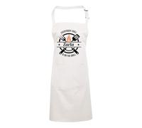 Personalised BBQ Apron for Men & Women | Custom Name Apron with BBQ Tool Pocket | Great Father's Day Gift for Dad, Grill, Kitchen & Cooking Lovers | 34” Long, Polyester Chef Apron in White Colour