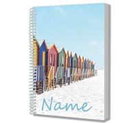 Personalised Beach Huts A5 Notepad Notebook Drawing Writing Jotter