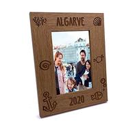 Personalised Beach Themed Holiday Portrait Wooden Photo Frame Gift (5 x 7 Inch)
