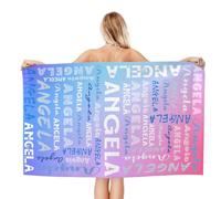 Personalised Beach Towel Custom Bath Towels With Name Personalized Swimming Towels For Adults Microfiber Absorbent Large Beach Towels Bath Towel For Kids Adults Gifts