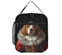 Personalised Beagle Breed Dog Printed Insulated Lunch Box Portable Lunch Bag with Detachable Handle for Travel Work Picnic