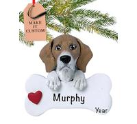 Personalised Beagle Dog Bone Ornament 2025 - Fast & Free 24h Customisation - Pet Christmas Ornaments for Tree - Custom Gift Wrapped Xmas Keepsake for Dog-Lovers