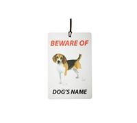 Personalised Beagle Dog Car Air Freshener (Custom Cute Canine/Fun Xmas Christmas Stocking Filler/Secret Santa/Unique Novelty Scented Pet Animal Gift)