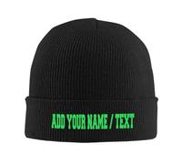 Personalised Beanie Hat with Embroidered Text Custom Winter Hats for Men & Women Custom Mens Skullies & Beanies Unique Personalised Gift for Yourself Friends Family Christmas Birthday Gifts, One Size