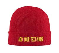 Personalised Beanie with Embroidered Text Custom Wooly Hat for Men Personalised Womens Hat Christmas Halloween Funny Gifts for Yourself Friends Family, for Daily Wear, Sports, Outdoor, Winter One Size