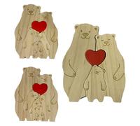 Personalised Bear Family Puzzle | Wooden Cute Bear Family Puzzle Ornaments | Custom Wooden Animal Figurine Gift For Mum, Dad & Kids | With Names,Custom Woodens Puzzles For Home Decor,Personalized Gift