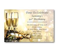 Personalised Beautiful Birthday Party Invitations, Invites, Any age & Surprise can be added 16th 18th 21st 30th 40th 50th 60th 70th 80th Ref BD30 (50)