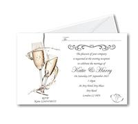 Personalised Beautiful Wedding Evening Invitations with Envelopes - Personalised Guest Name Space - Elegant Design - Reception Invite Cards Set - Pack of 40 - WE6