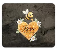 Personalised Bee Day Sweet as Honey Bumblebee Mouse Mat Pad 24cm x 19cm