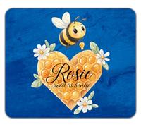 Personalised Bee Day Sweet as Honey Bumblebee Mouse Mat Pad 24cm x 19cm