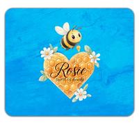 Personalised Bee Day Sweet as Honey Bumblebee Mouse Mat Pad 24cm x 19cm