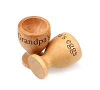 Personalised Beech Wood Egg Cups - Set of 2 Engraved Wooden Egg Holders - Custom Breakfast Gift for Couples, Weddings, Anniversaries, or Housewarming