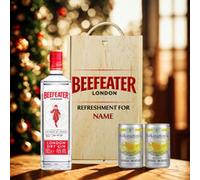 Personalised Beefeater London Dry Gin & Folkington's Tonic Gift Set in Wooden Box - 70 eer Hunter