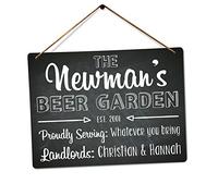 Personalised BEER GARDEN - Custom Name - Medium Twine | Printed Metal Wall Sign Plaque