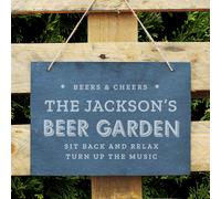 Personalised Beer Garden Hanging Large Slate Sign