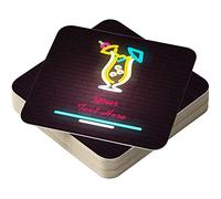 Personalised Beer Mats Pack of 24 - Absorbent Recyclable Cardboard Drink Mat Coasters 95mm x 95mm x 1mm Square - Accessories for Home Bars Pubs - CO-CARD-A148-24 - ADD Your Text