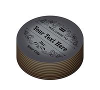 Personalised Beer Mats Pack of 24 - Absorbent Recyclable Round Cardboard Drink Mat Coasters - Accessories for Home Bars Pubs - CO-CARD-DI052-GRAY-R-24 - ADD Your Text