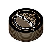 Personalised Beer Mats Pack of 24 - Absorbent Recyclable Round Cardboard Drink Mat Coasters - Accessories for Home Bars Pubs - CO-CARD-011-24-R - ADD YOUR TEXT