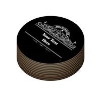 Personalised Beer Mats Pack of 24 - Absorbent Recyclable Round Cardboard Drink Mat Coasters - Accessories for Home Bars Pubs - CO-CARD-RA816-24-R - ADD YOUR TEXT