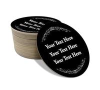 Personalised Beer Mats Pack of 48 - Absorbent Recyclable Round Cardboard Drink Mat Coasters - Accessories for Home Bars Pubs - CO-CARD-DI017-BLACK-R-48 - ADD YOUR TEXT