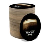 Personalised Beer Mats Pack of 96 - Absorbent Recyclable Round Cardboard Drink Mat Coasters - Accessories for Home Bars Pubs - CO-CARD-RA814-96-R - ADD YOUR TEXT