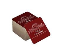 Personalised Beer Mats Pack of 96 - Absorbent Recyclable Square Cardboard Drink Mat Coasters - Accessories for Home Bars Pubs - CO-CARD-RA816-RUBY-96 - ADD YOUR TEXT