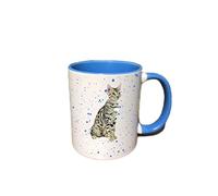 Personalised Bengal Cat Mug Gift - Present for Cat Lovers - Gifts for Cat Owner - Personalised Cat Mug - Country Style Mug (Navy)