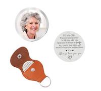 Personalised Bereavement Gifts for Loss of Loved One Engraved Photo Pocket Hug Token & Leather Keychain Memorial Sympathy Keepsake,Gift for Dad, Mum, Grandad, Grandma