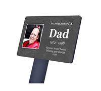 Personalised Bereavement Gifts. Large Memorial Plaque With Photo, Gardens Ground Stake Or Grave Ornaments - Acrylic, Waterproof and Hard Wearing. (Large Size)
