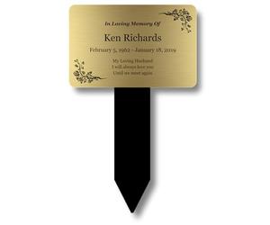 Personalised Bereavement Gifts. Memorial Plaques With Custom Text, Gardens Ground Stake Or Grave Ornaments - Acrylic, Waterproof and Hard Wearing. Shipped Globally. (Custom)