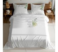 Personalised Bespoke Custom Name Bridal Couple Cute Love Happy Ever After Floral Husband Wife Floral Duvet Bedding Set Single Double Anniversary Wedding Quality Decorative Keepsake and Mr & Mrs Gift