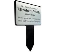 Personalised Bespoke Memorial Plaque with Stake - We will design your perfect plaque - Garden or Grave Ornament - Outdoor use (Silver)