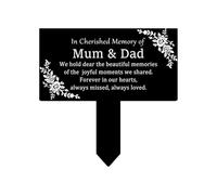 Personalised Bespoke Metal Memorial Plaque With Stake, Custom Photo Memory Headstones Stick Marker With Text Message Image for Garden Graves，Bereavement Sympathy Remembrance Gifts (Style 02)
