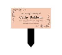 Personalised Bespoke Metal Memorial Plaque With Stake, Custom Photo Memory Headstones Stick Marker With Text Message Image for Garden Graves，Bereavement Sympathy Remembrance Gifts (Style 03)