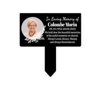 Personalised Bespoke Metal Memorial Plaque With Stake, Custom Photo Memory Headstones Stick Marker With Text Message Image for Garden Graves，Bereavement Sympathy Remembrance Gifts (Style 10)