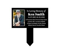 Personalised Bespoke Metal Memorial Plaque With Stake, Custom Photo Memory Headstones Stick Marker With Text Message Image for Garden Graves，Bereavement Sympathy Remembrance Gifts (Style 06)
