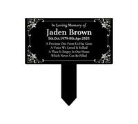 Personalised Bespoke Metal Memorial Plaque With Stake, Custom Photo Memory Headstones Stick Marker With Text Message Image for Garden Graves，Bereavement Sympathy Remembrance Gifts (Style 08)