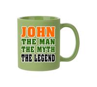 Personalised Best Dad Gift, The Man The Myth The Legend, Father's Day Gift, Full Coloured Frosted Coffee Mug. (Green)