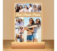 Personalised Best Friends Gifts for Women, Personalised Photo Frame with Night Light, Custom Picture Frame with Photos, Customised Birthday Bestie Gifts for Women Friends, Sisters, Girls