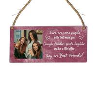 Personalised "Best Friends Make Life Brighter" Plaque with Custom Photo | MDF or Acrylic Hanging Sign for Friendship Gifts | Heartfelt Keepsake for Besties (Mauve, Acrylic Indoor & Outdoor Use)