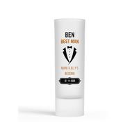 Personalised Best Man Tuxedo Design Shot Glass Wedding Gift for Usher, Groomsman, Father of The Bride & Groom - Customised Text Colours to Match Your Wedding Theme. (Rust)